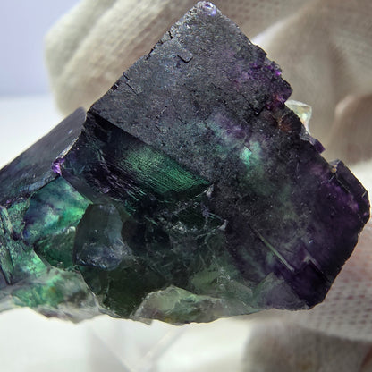 Klare Phantom Fluorit Würfel Stufe zonal grün lila Okorusu, Namibia 41*24*21mm