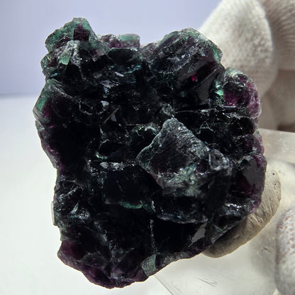 Klare Phantom Fluorit Würfel Stufe, grün lila Okorusu, Namibia 36*33*14mm
