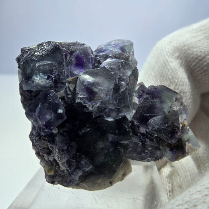 Clear Phantom Fluorite Cube Specimen zonal green purple Okorusu, Namibia 41*37*25mm 
