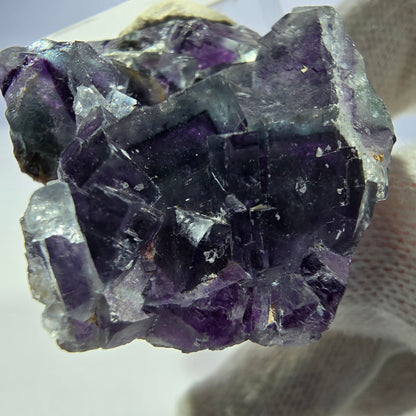Klare Phantom Fluorit Würfel Stufe zonal grün lila Okorusu, Namibia 35*33*14mm