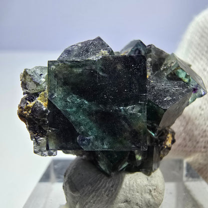 Klare Phantom Fluorit Würfel Stufe zonal grün lila Okorusu, Namibia 28*24*15mm