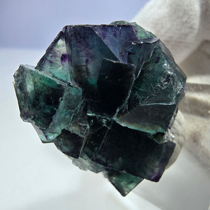 Klare Phantom Fluorit Würfel Stufe zonal grün lila Okorusu, Namibia 36*29*19mm