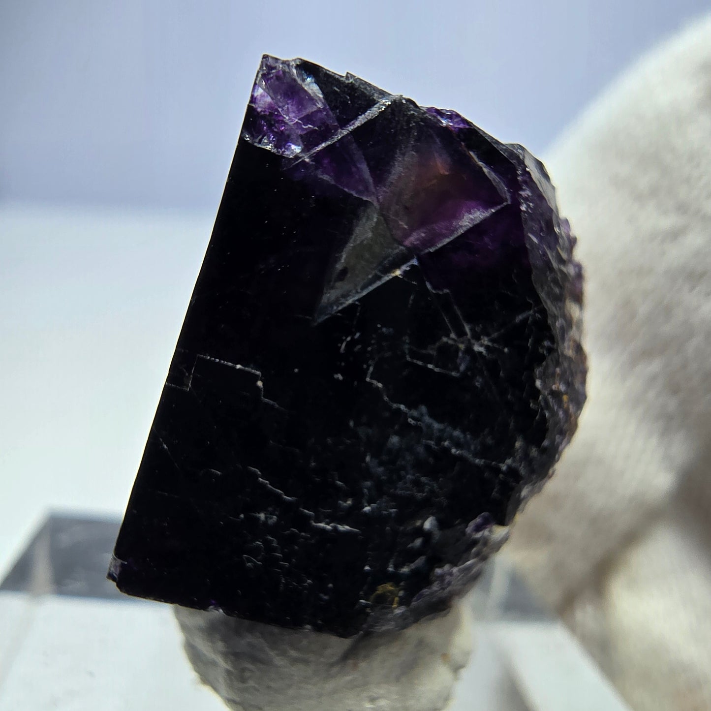Klare Phantom Fluorit Würfel Stufe zonal grün lila Okorusu, Namibia 25*25*17mm