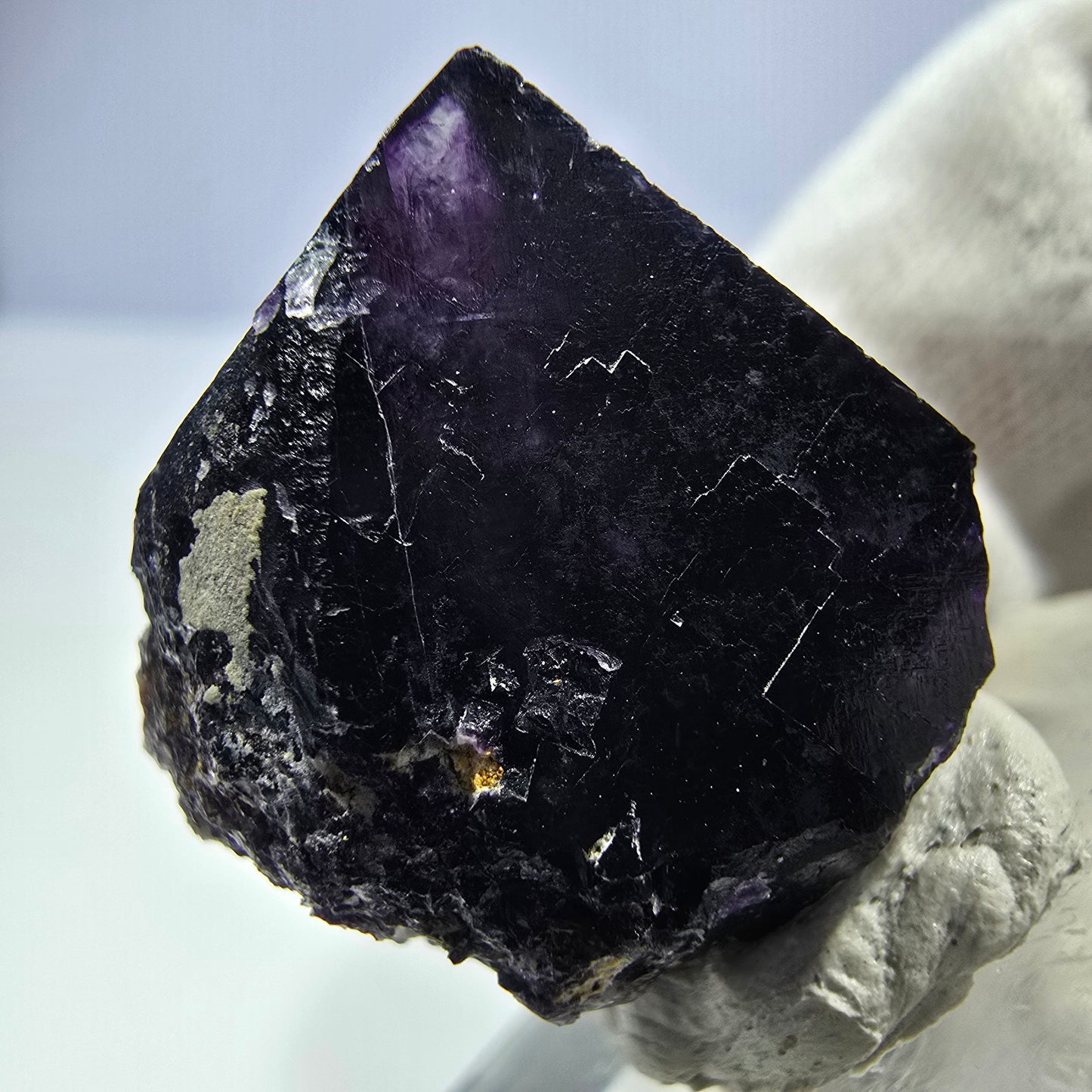 Klare Phantom Fluorit Würfel Stufe zonal grün lila Okorusu, Namibia 25*25*17mm