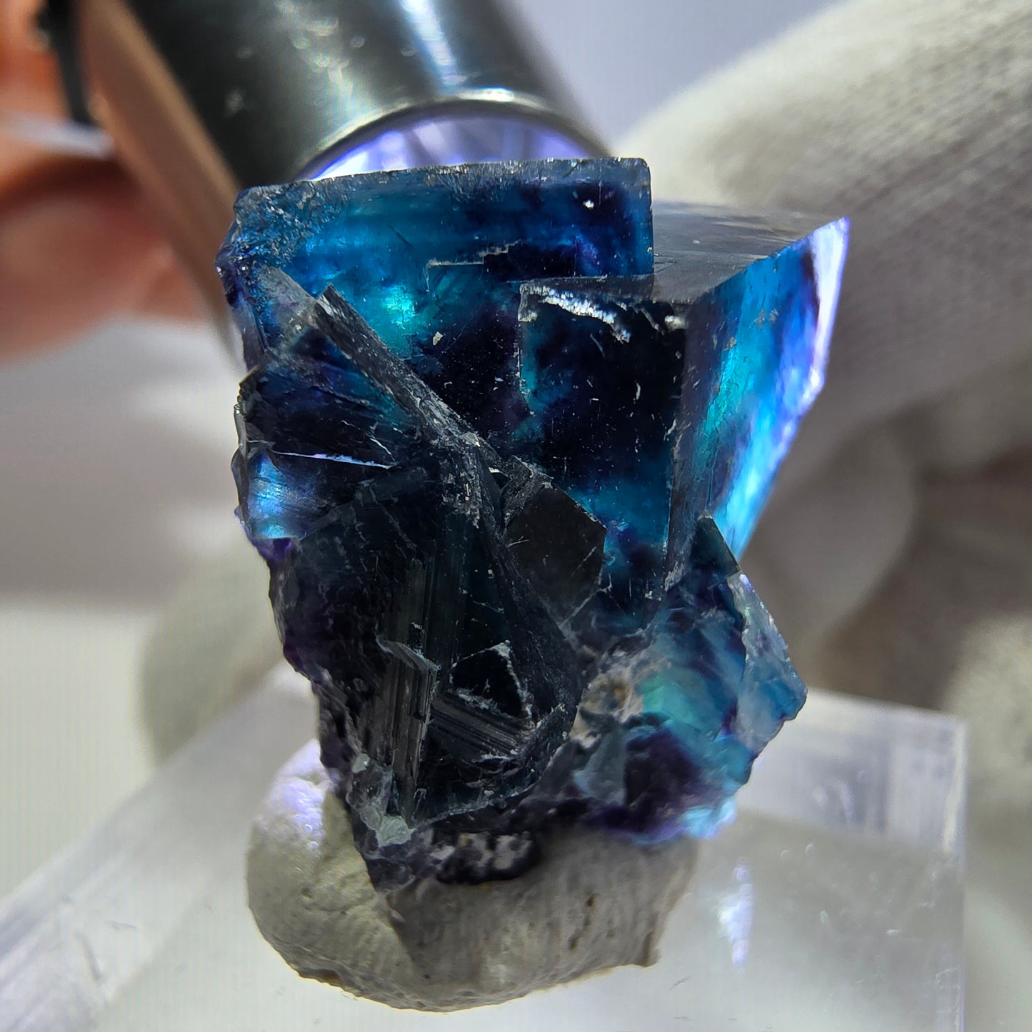 Phantom Fluorit Würfel Stufe, zonal - Neuer Fund! Okorusu, Namibia 25*29*17mm