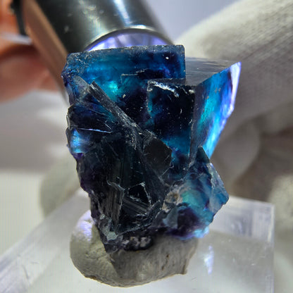 Phantom Fluorit Würfel Stufe, zonal - Neuer Fund! Okorusu, Namibia 25*29*17mm