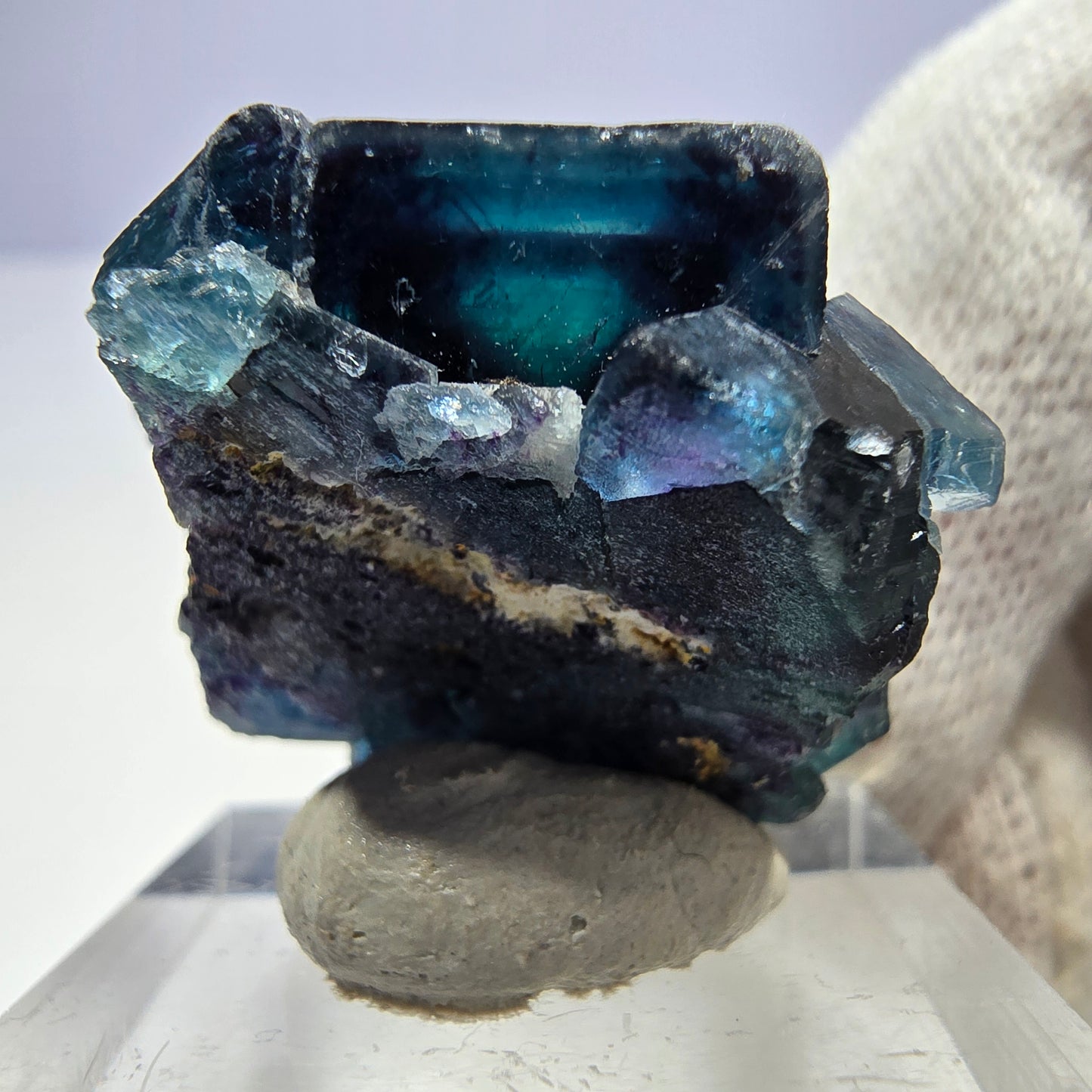 Phantom Fluorit Würfel Stufe, zonal - Neuer Fund! Okorusu, Namibia 29*28*17mm
