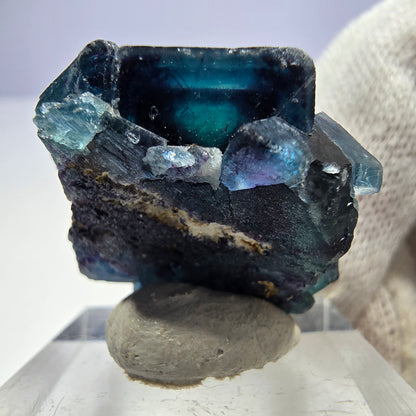 Phantom Fluorit Würfel Stufe, zonal - Neuer Fund! Okorusu, Namibia 29*28*17mm