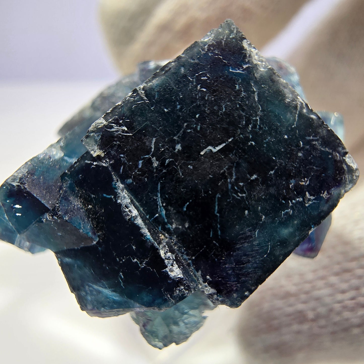 Phantom Fluorit Würfel Stufe, zonal - Neuer Fund! Okorusu, Namibia 29*28*17mm