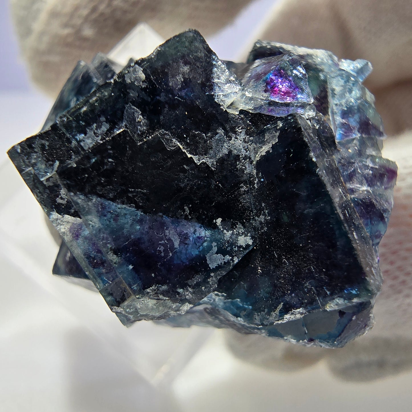 Phantom Fluorit Würfel Stufe, zonal - Neuer Fund! Okorusu, Namibia 32*27*17mm