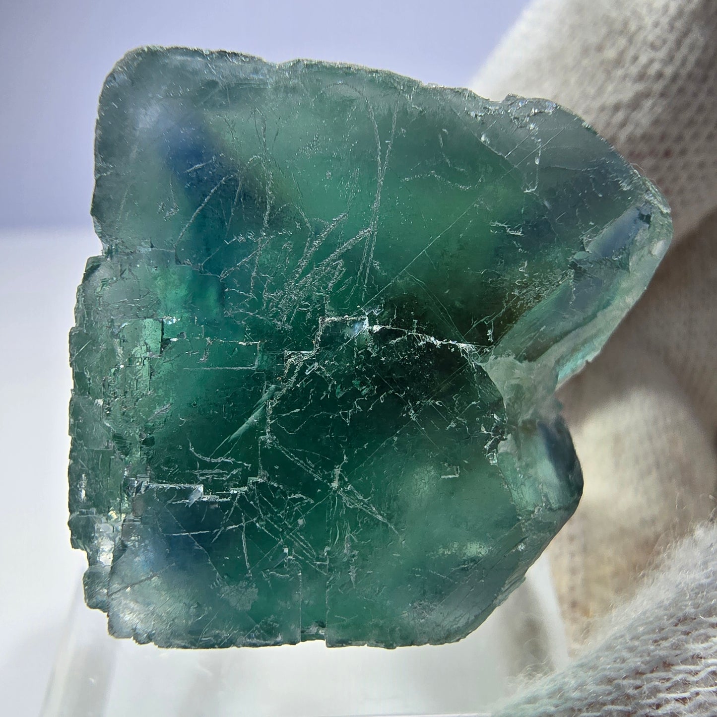 Klarer Phantom Fluorit Würfel parkettiert grün türkis Okorusu Namibia 32*24*26mm