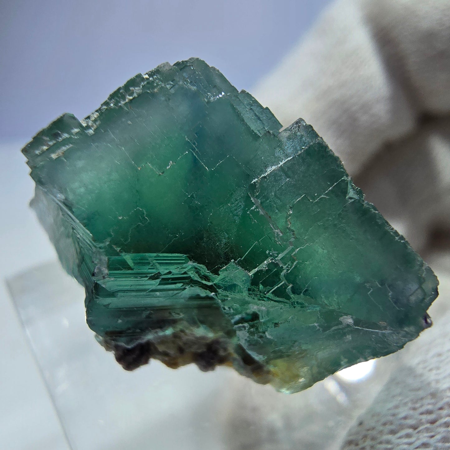 Klarer Phantom Fluorit Würfel parkettiert grün türkis Okorusu Namibia 26*24*16mm