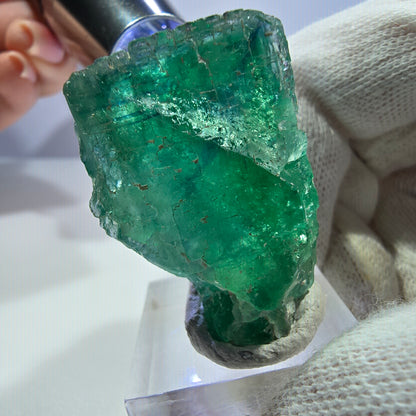 Klarer Phantom Fluorit Würfel parkettiert grün türkis Okorusu Namibia 46*40*24mm