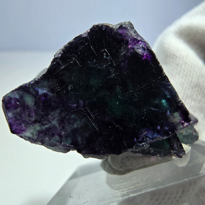 Seltene Phantom Fluorit Würfel Stufe zonal grün lila Okorusu, Namibia 39*34*24mm