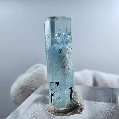 Aigue-marine de Setlene, tourmaline de Schörl, stade orthose Erongo, Namibie 23*8*7 mm 