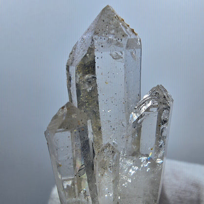 Sceptre DT en quartz fumé fantôme, calcite UV Valentine Pocket Goboboseb Namibie 60 x 26 x 25 mm 