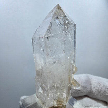 Sceptre DT en quartz fumé fantôme Enhydro, poche en calcite Valentine Goboboseb Namibie 60 x 27 x 22 mm 