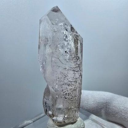 Sceptre fantôme squelette en améthyste DT, calcite Valentine Pocket Goboboseb Namibie 75 x 26 x 20 mm 