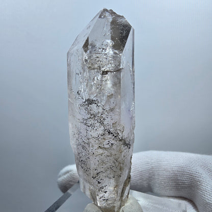 Sceptre fantôme squelette en améthyste DT, calcite Valentine Pocket Goboboseb Namibie 75 x 26 x 20 mm 