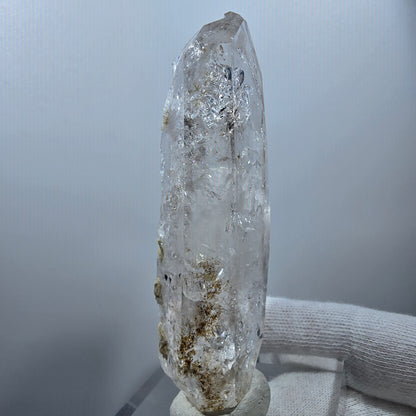 Sceptre DT en quartz fumé lémurien Enhydro, 1 gobob de poche Bubble Valentine. Namibie 89 x 33 x 21 mm 