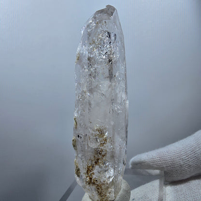 Sceptre DT en quartz fumé lémurien Enhydro, 1 gobob de poche Bubble Valentine. Namibie 89 x 33 x 21 mm 