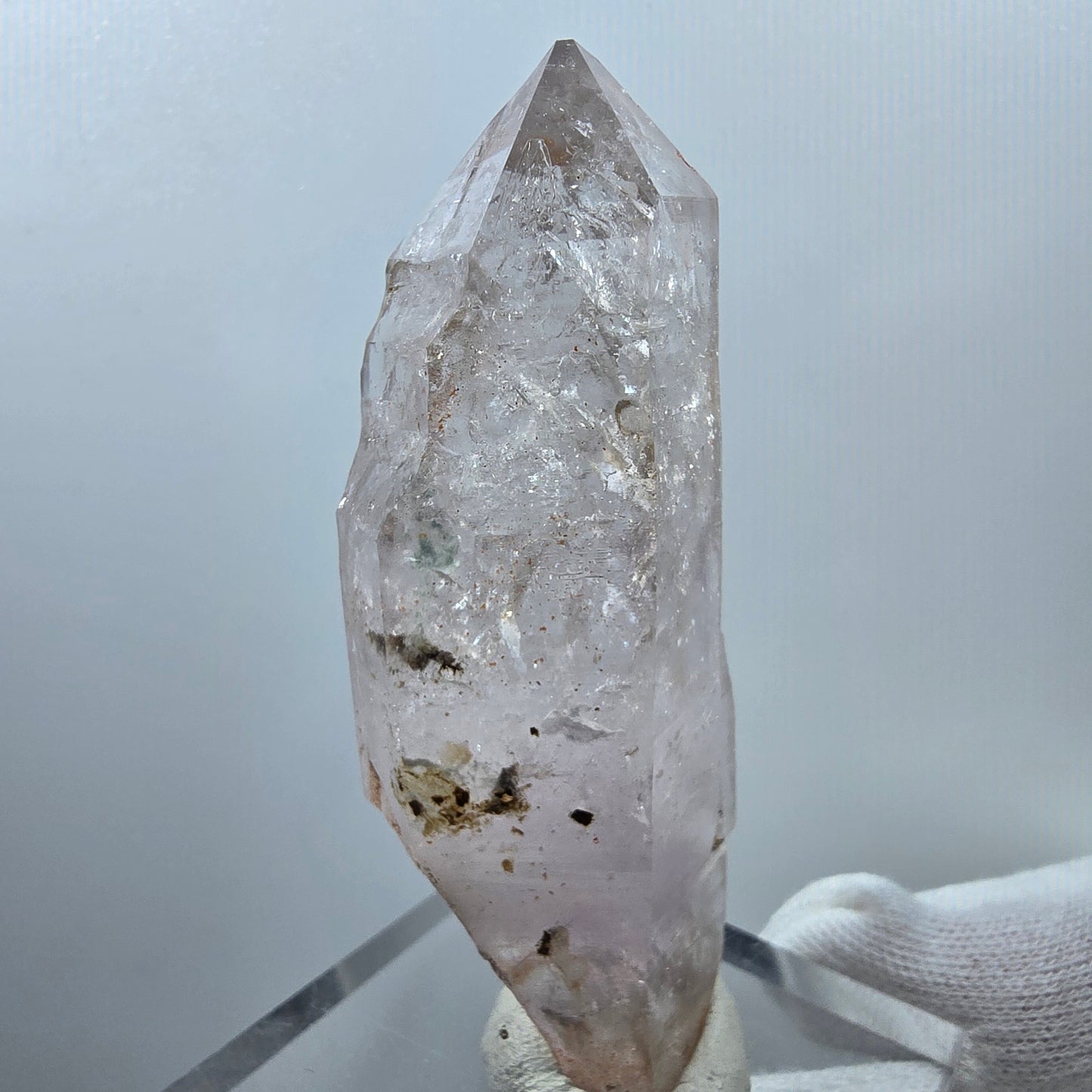 Sceptre d'améthyste squelette lémurien Enhydro, 2 pièces, Bubble Valentine Pocket Gob. Namibie 77 x 29 x 22 mm 