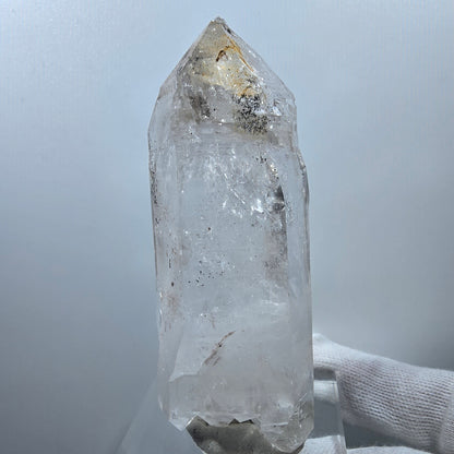 Quartz fumé lémurien Enhydro DT Sceptre Grande bulle Valentine Pocket Gob Namibie 89*37*25mm 