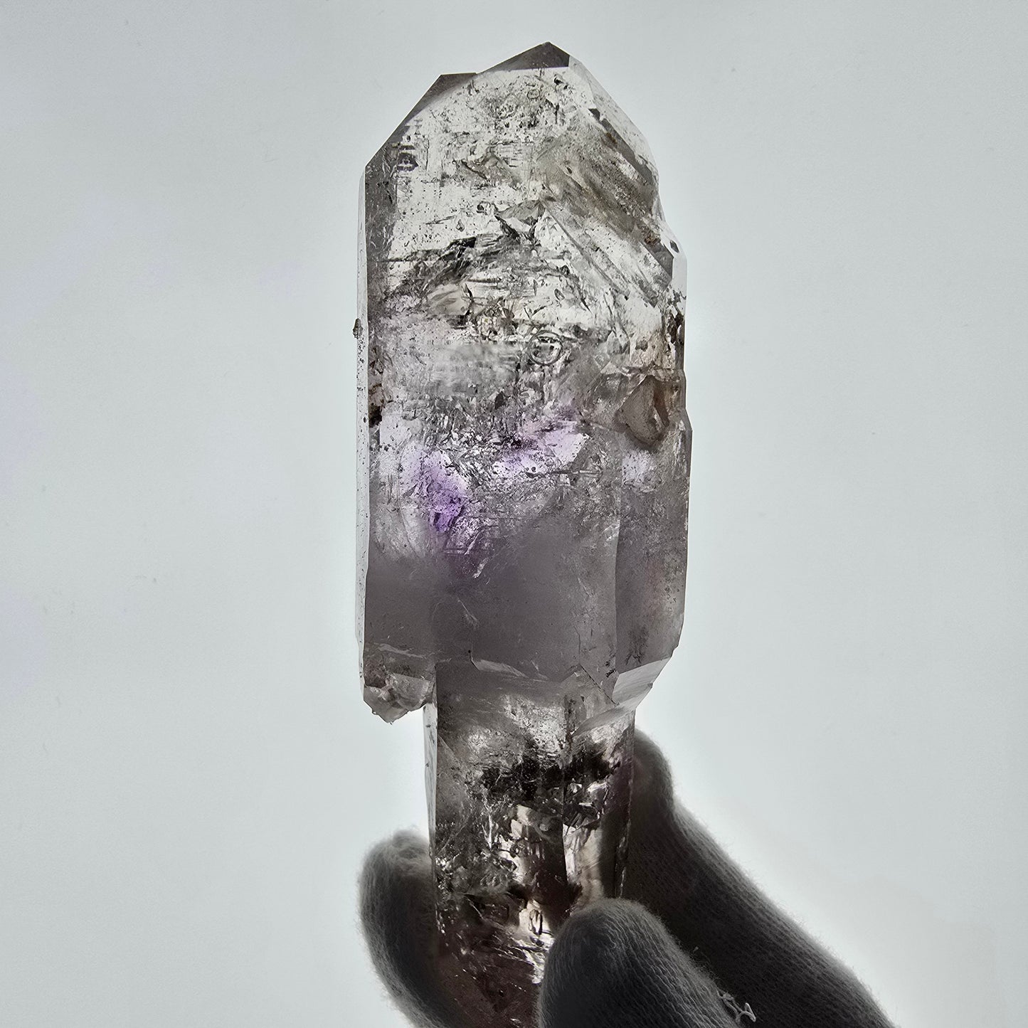 Enhydro Skeleton Amethyst DT Scepter 4x Bubble Valentine Pocket Gobobs. Namibie 119 x 40 x 34 mm 