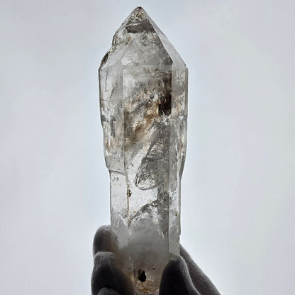 XL Enhydro Skeleton Smoky Quartz DT Scepter, Large Bubble Valentine Pocket, Namibia 135*46*32mm 