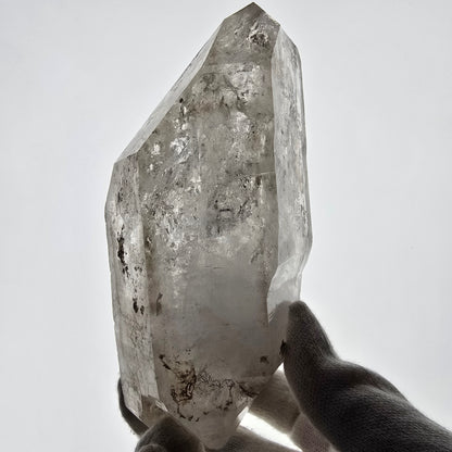 XL Enhydro Skeleton Smoky Quartz DT Scepter, 2x Bubble Valentine Pocket, Namibia 145*69*55mm 