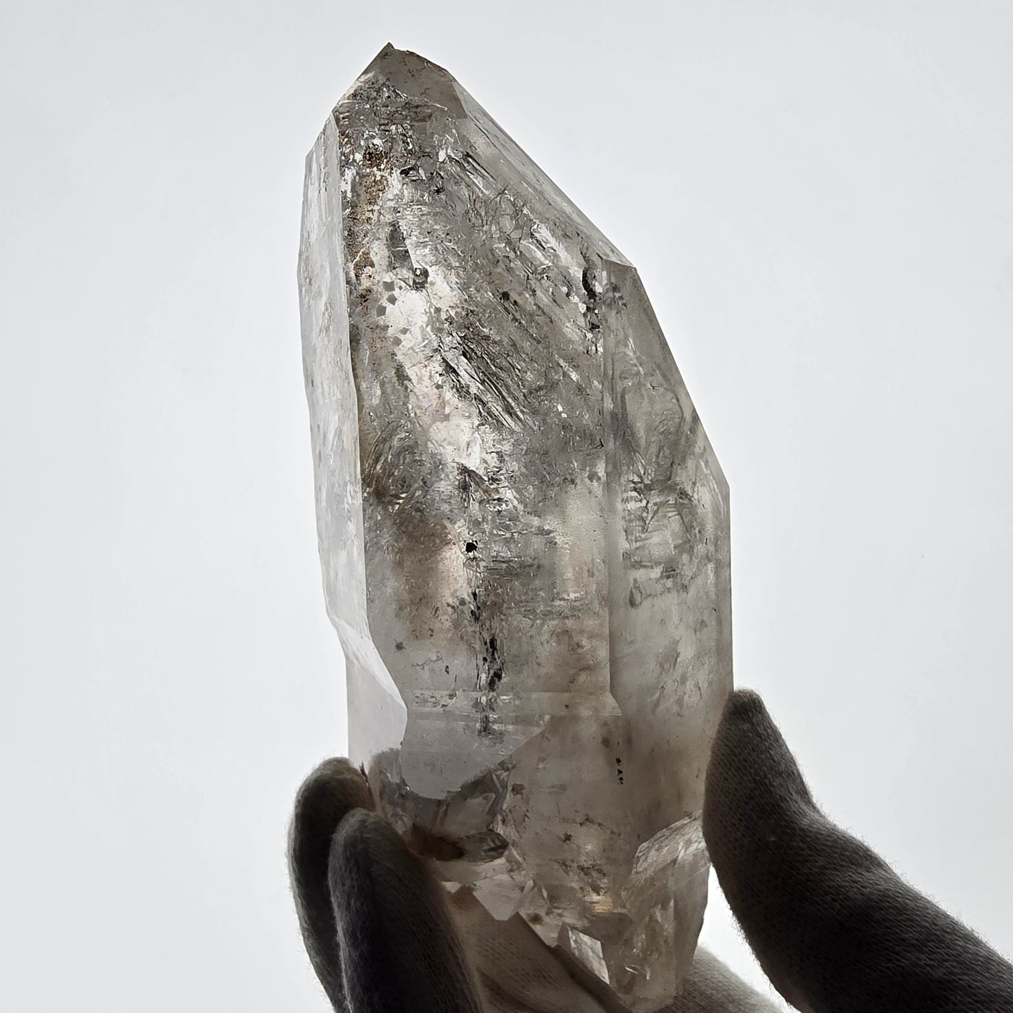 XL Enhydro Skeleton Smoky Quartz DT Scepter, 2x Bubble Valentine Pocket, Namibia 145*69*55mm 
