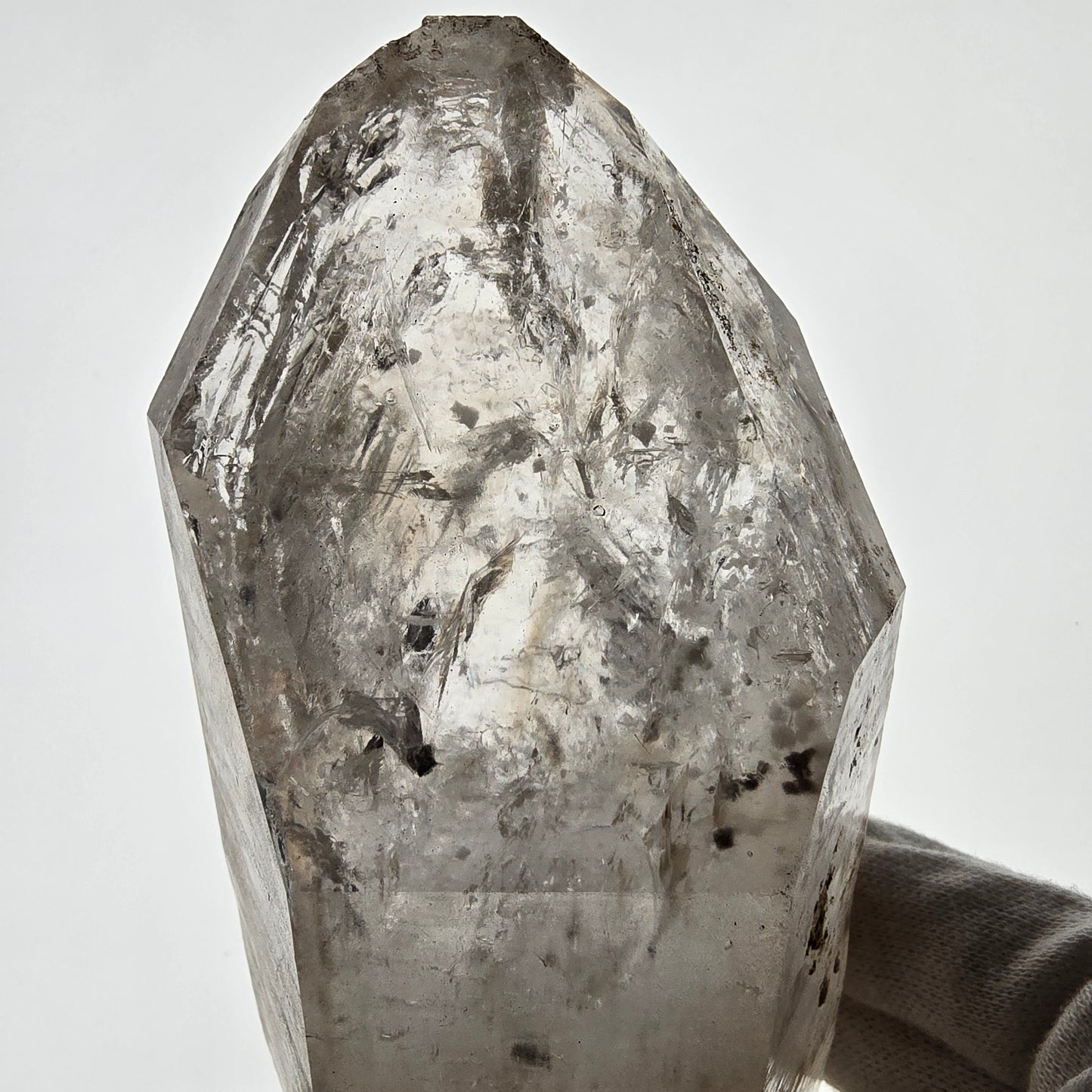 XL Enhydro Skeleton Smoky Quartz DT Scepter, 2x Bubble Valentine Pocket, Namibia 145*69*55mm 