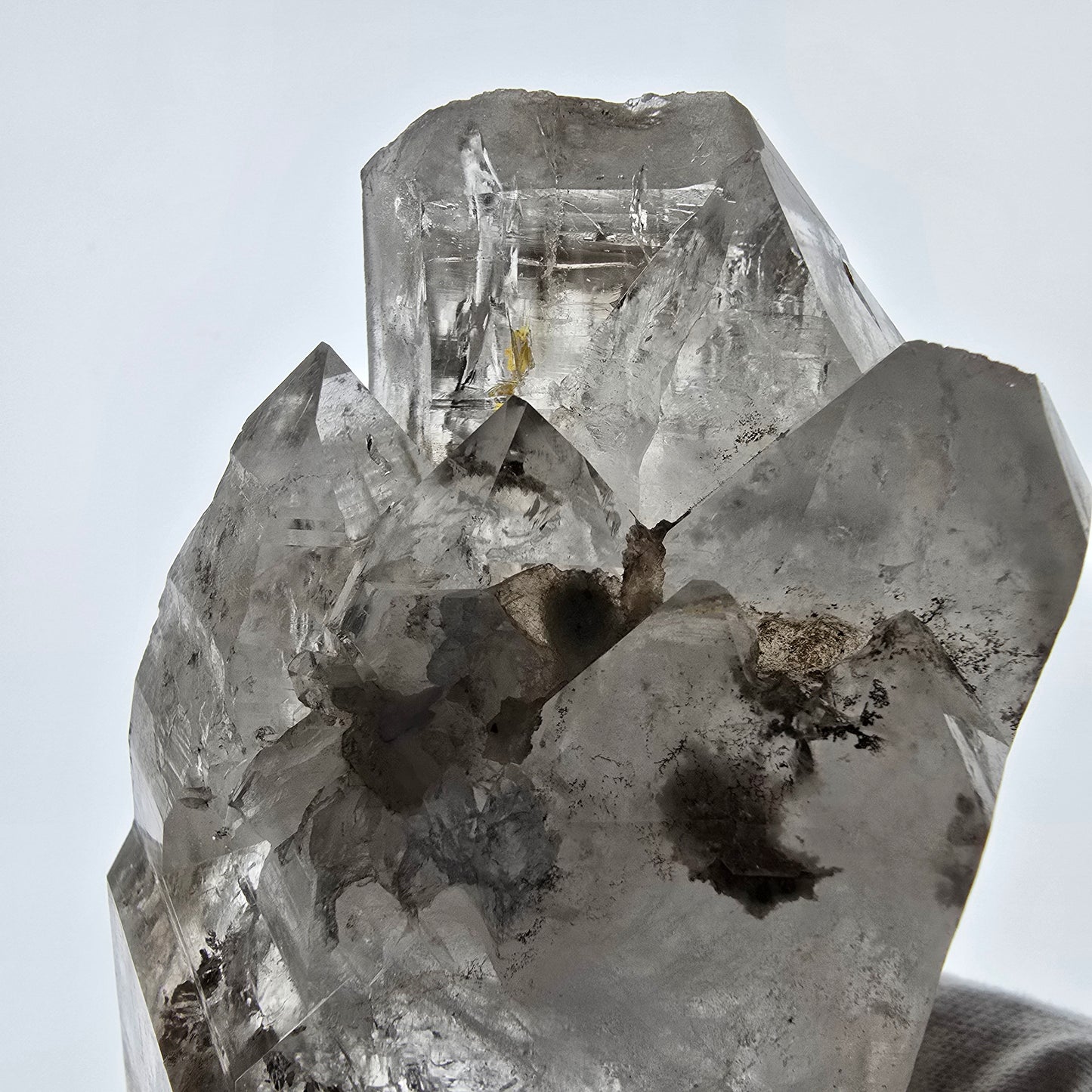XL Enhydro Skeleton Smoky Quartz DT Scepter, 2x Bubble Valentine Pocket, Namibia 145*69*55mm 