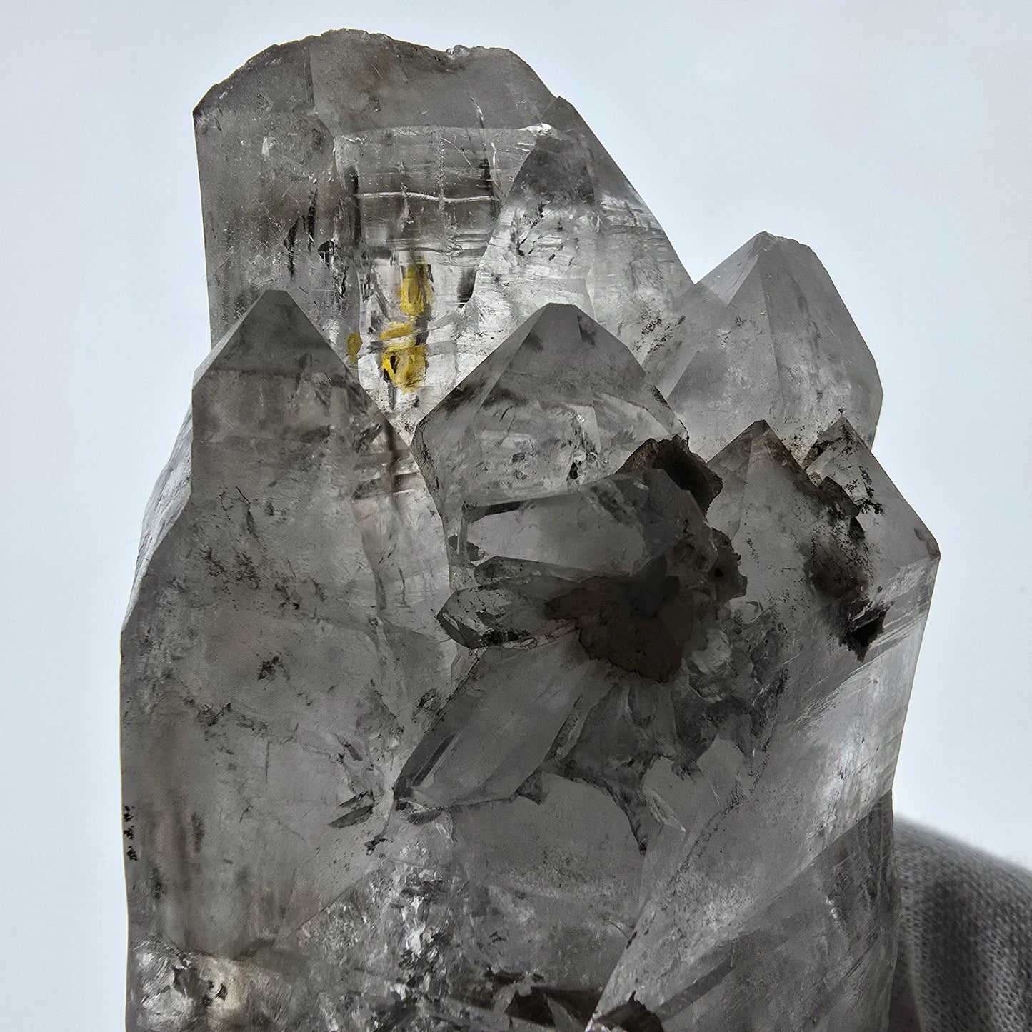 XL Enhydro Skeleton Smoky Quartz DT Scepter, 2x Bubble Valentine Pocket, Namibia 145*69*55mm 