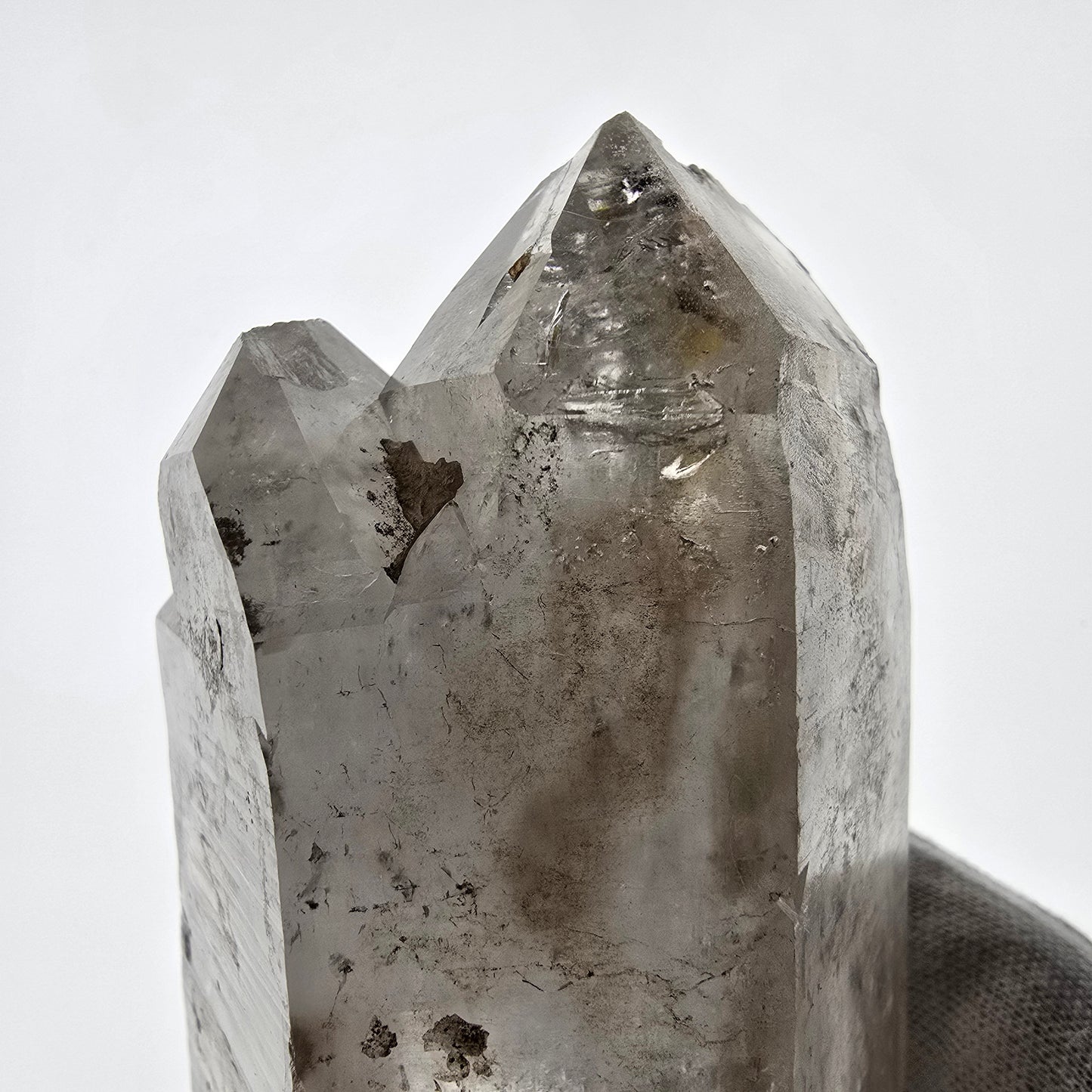 XL Enhydro Skeleton Smoky Quartz DT Scepter, 2x Bubble Valentine Pocket, Namibia 145*69*55mm 