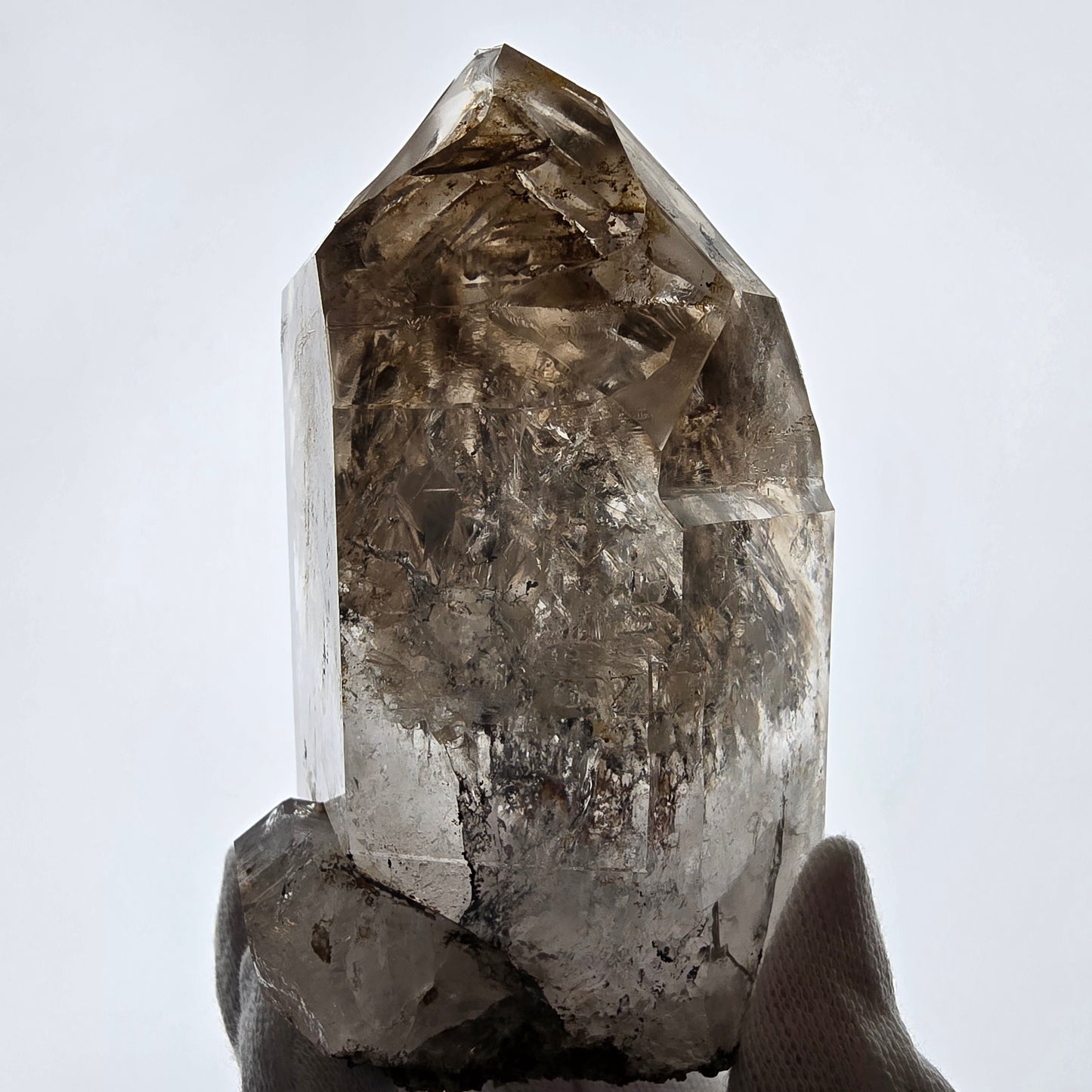 XL Enhydro Window Smoky Quartz Scepter, 2x Bubble Valentine Pocket Namibia 117*69*61mm 
