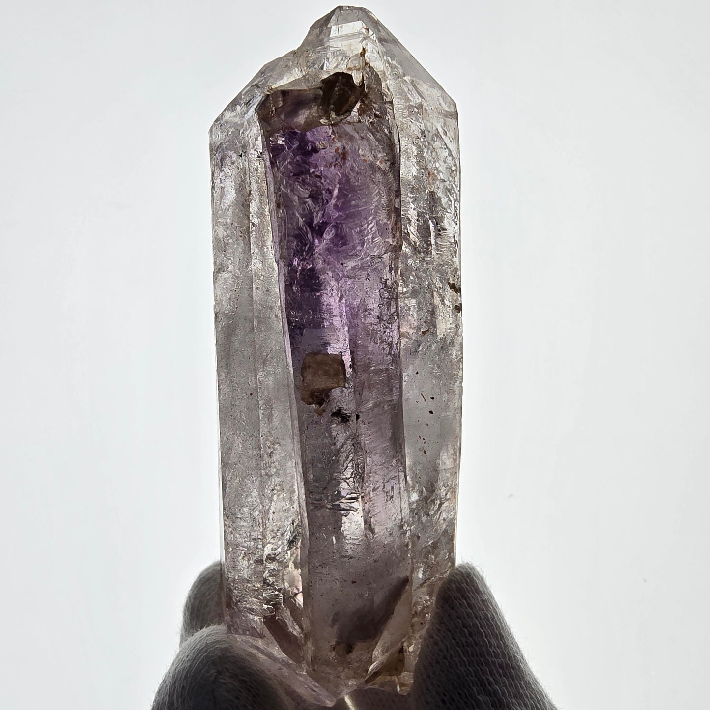 Sceptre d'améthyste squelette Enhydro DT UV Calcite 2x Bubble Valentine Pocket Namibie 99*35*31mm 