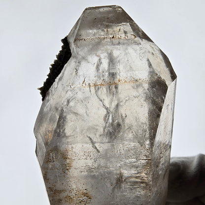 Quartz fumé squelette Enhydro DT, calcite UV, 3x Bubble Valentine Pocket Namibie 121 x 76 x 35 mm 