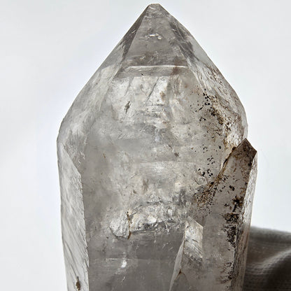 Quartz fumé squelette Enhydro DT UV Calcite, grosse bulle Valentine Pocket Namibie 134*45*37mm 