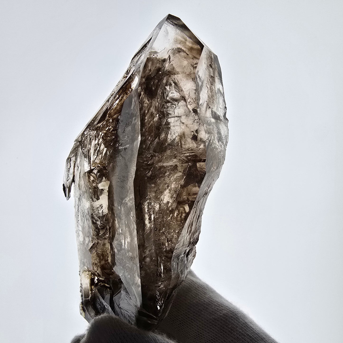 Enhydro Skeleton Smoky Quartz DT Scepter, 1x Bubble Valentine Pocket, Namibia 126*59*39mm 