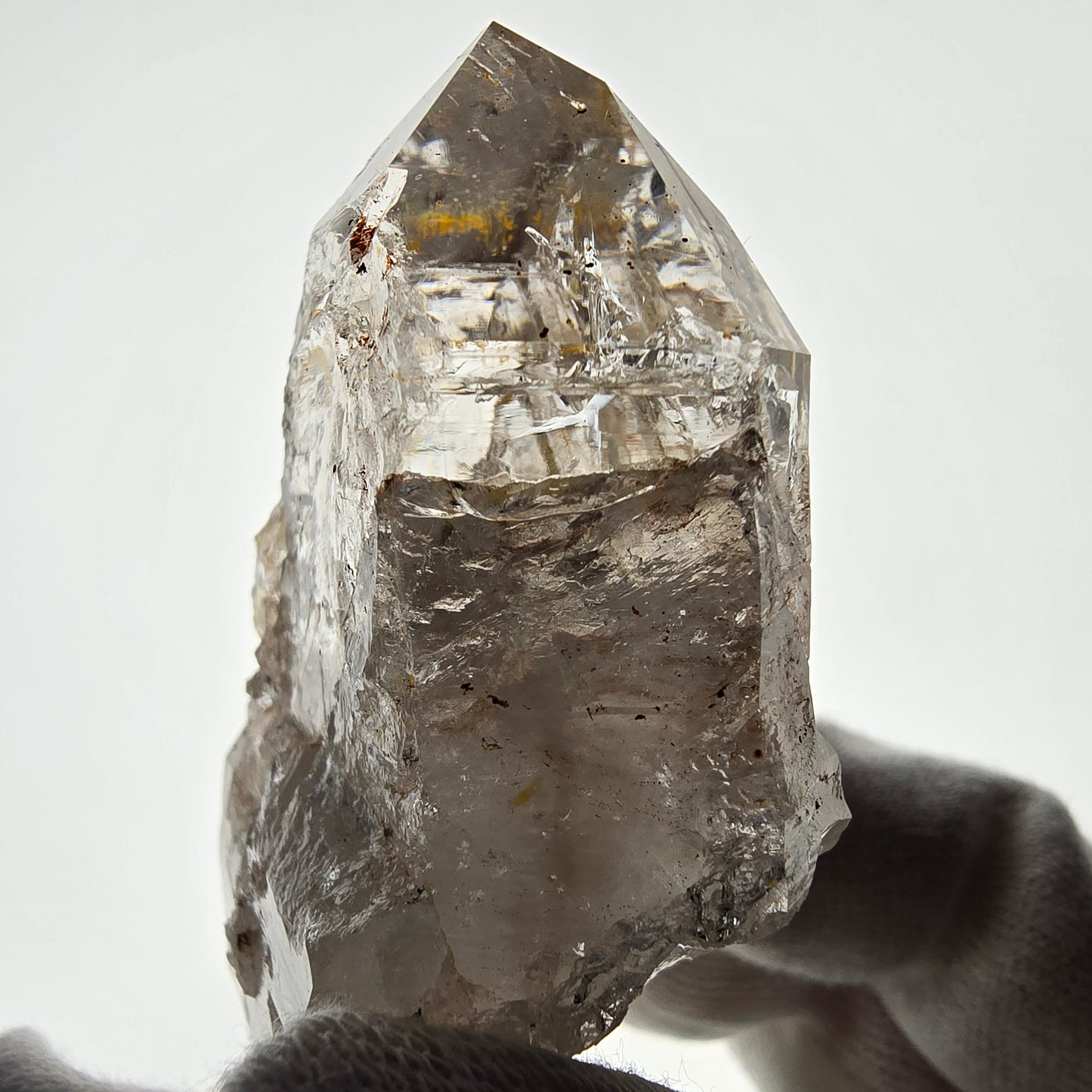 Squelette Fantôme Quartz Fumé DT Sceptre Valentine Pocket Goboboseb Namibie 78*44*24mm 
