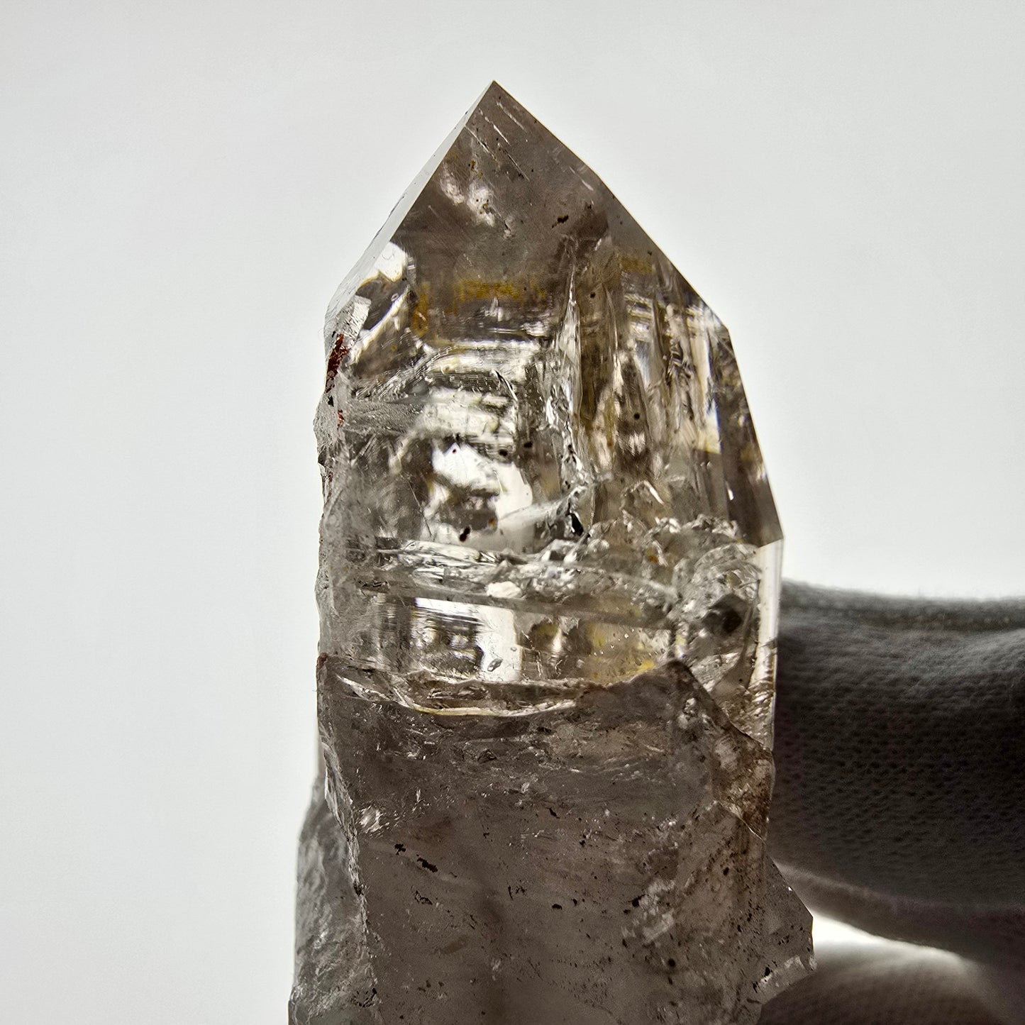 Squelette Fantôme Quartz Fumé DT Sceptre Valentine Pocket Goboboseb Namibie 78*44*24mm 