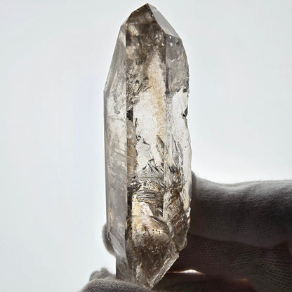 Sceptre en quartz fumé squelette Enhydro, 2x Bubble Valentine Pocket Goboboseb Namibie 79*28*22mm 