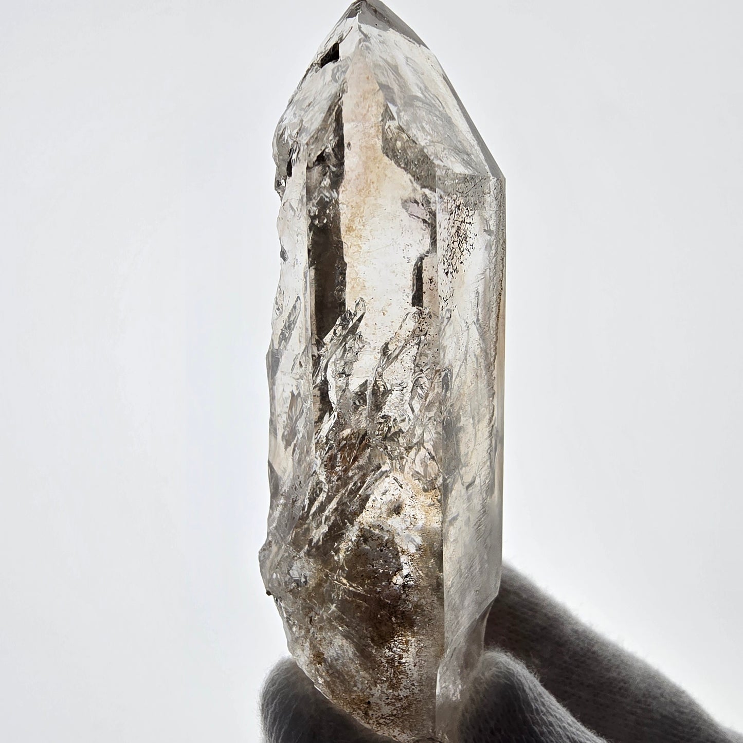 Sceptre en quartz fumé squelette Enhydro, 2x Bubble Valentine Pocket Goboboseb Namibie 79*28*22mm 