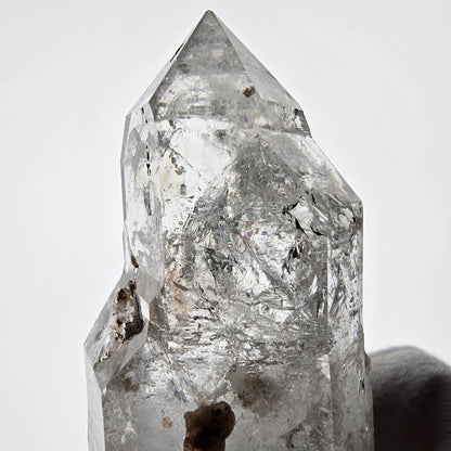 Quartz fumé squelette Enhydro DT, calcite UV, 2x Bubble Valentine Pocket, Namibie 105 x 38 x 32 mm 