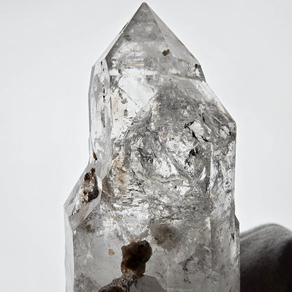 Quartz fumé squelette Enhydro DT, calcite UV, 2x Bubble Valentine Pocket, Namibie 105 x 38 x 32 mm 
