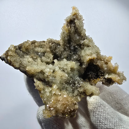 Quartz fumé, calcite UV sur matrice Valentine Pocket Goboboseb Namibie 87*81*58mm 