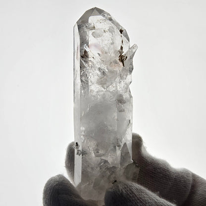 Sceptre DT en quartz fumé squelette Enhydro, 1x Bubble Streep Mine, Namibie 80 x 26 x 26 mm 
