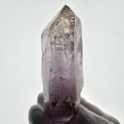 Sceptre DT en améthyste squelette Enhydro, poche de calcite Valentine Goboboseb Namibie 100 x 36 x 30 mm 