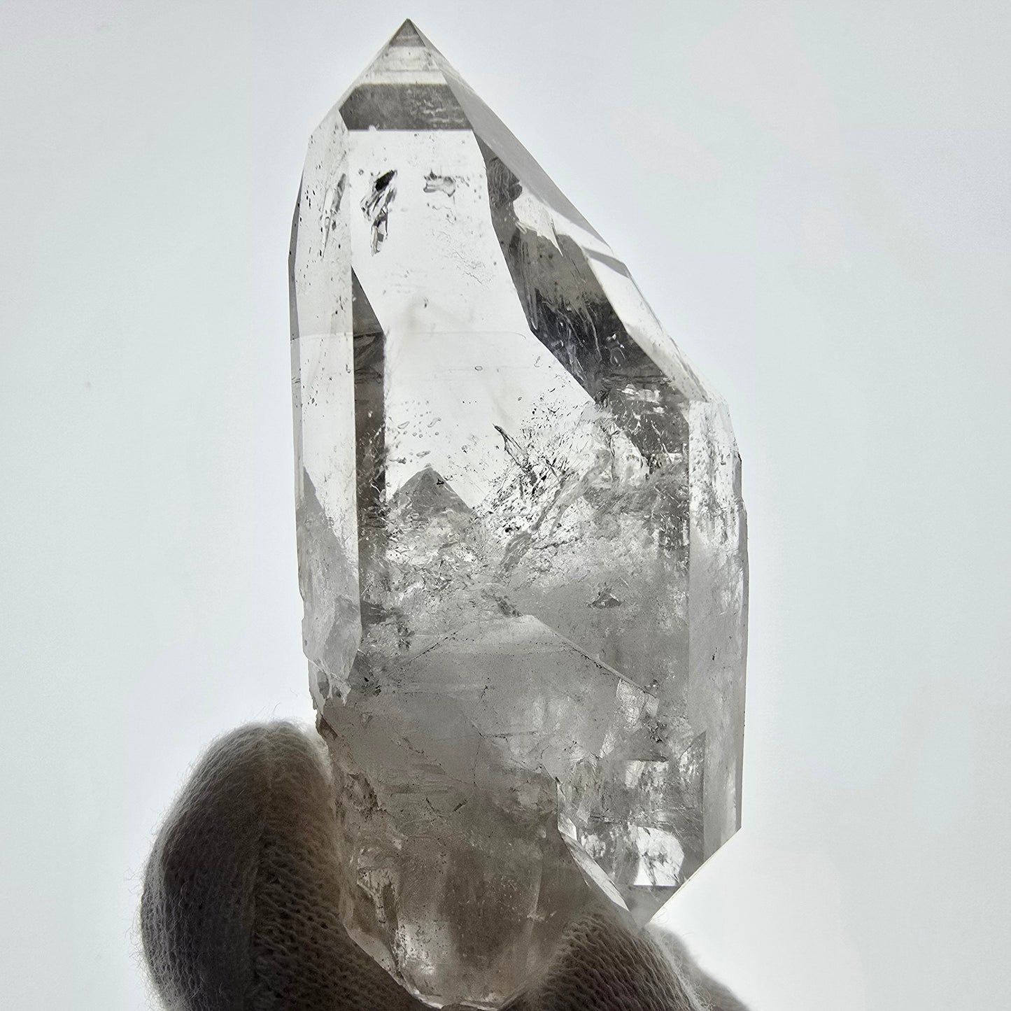 Gobo de poche Skeleton Phantom Smoky Quartz DT Zepter Valentine. Namibie 71 x 33 x 35 mm 